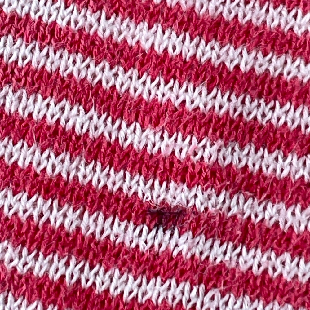 Soft Surroundings Micro Stripe Twist Back Tunic Blouse, Rose Coral/White, L - Picture 9 of 9